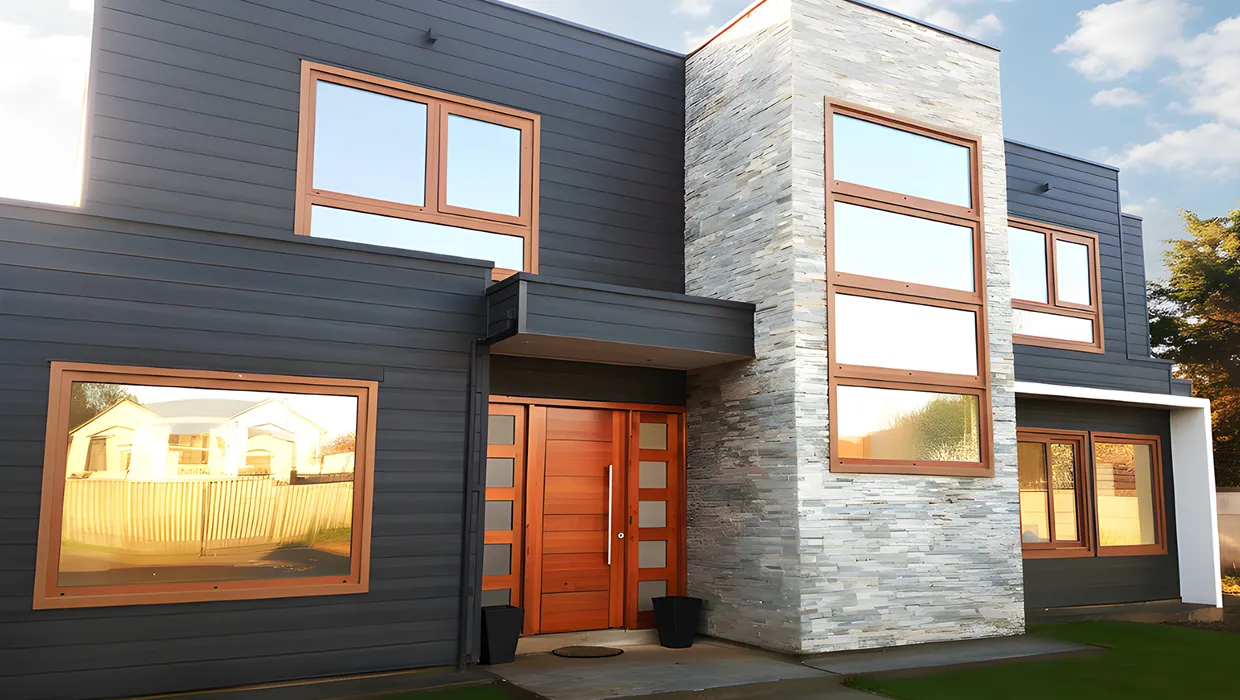 Casa con Ventanas de PVC